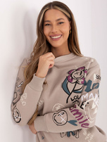 Beżowa dresowa bluza bez kaptura SUBLEVEL