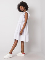 Biała sukienka w groszki Aubriella RUE PARIS