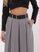 Ciemnoszara elegancka spódnica z szerokim paskiem