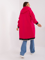Hurt Fuchsia long zip-up hoodie with a hood.