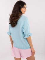 Hurtownia Jasnoniebieski sweter oversize z wiskozą