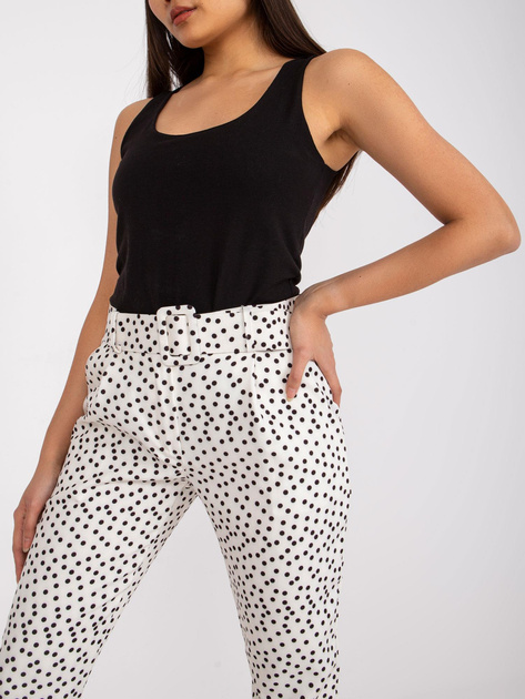 Ecru spodnie w groszki Kyoto