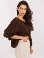 Brązowy kardigan z wiązanymi kokardami