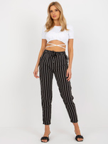 Hurt Czarne letnie spodnie z materiału w paski SUBLEVEL