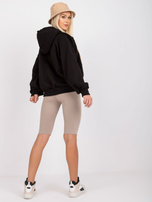 Black Women's Sweatshirt with Hoodie Valeria