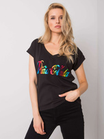 Czarny t-shirt z nadrukiem Hollis