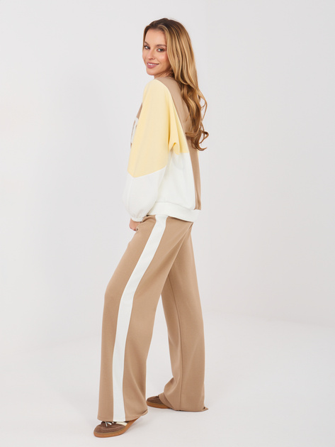 Ciemnobeżowy komplet z miękkiego materiału RUE PARIS