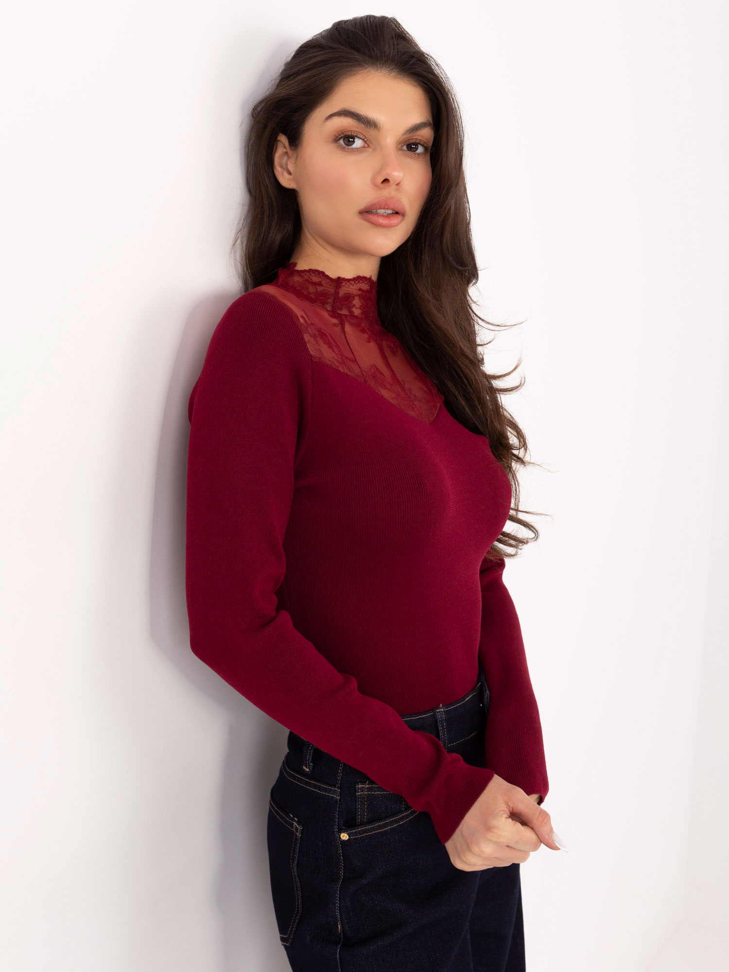Sweter bordowy