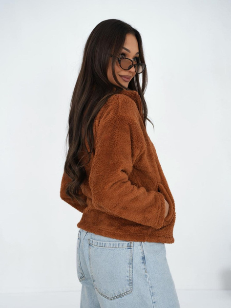 Jasnobrązowa damska bluza miś z suwakiem