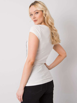 Ecru t-shirt z aplikacją Skull