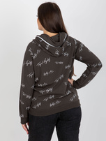 Hurt Khaki damska bluza plus size z kapturem i nadrukiem 