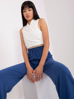 Hurt dark blue fabric trousers made of viscose.
