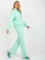 Hurtownia Miętowy trzyczęściowy komplet dresowy z topem