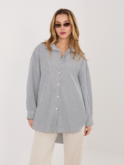 Czarna asymetryczna koszula z bawełny