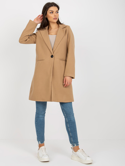 Hurt Camelowy klasyczny płaszcz z podszewką OCH BELLA