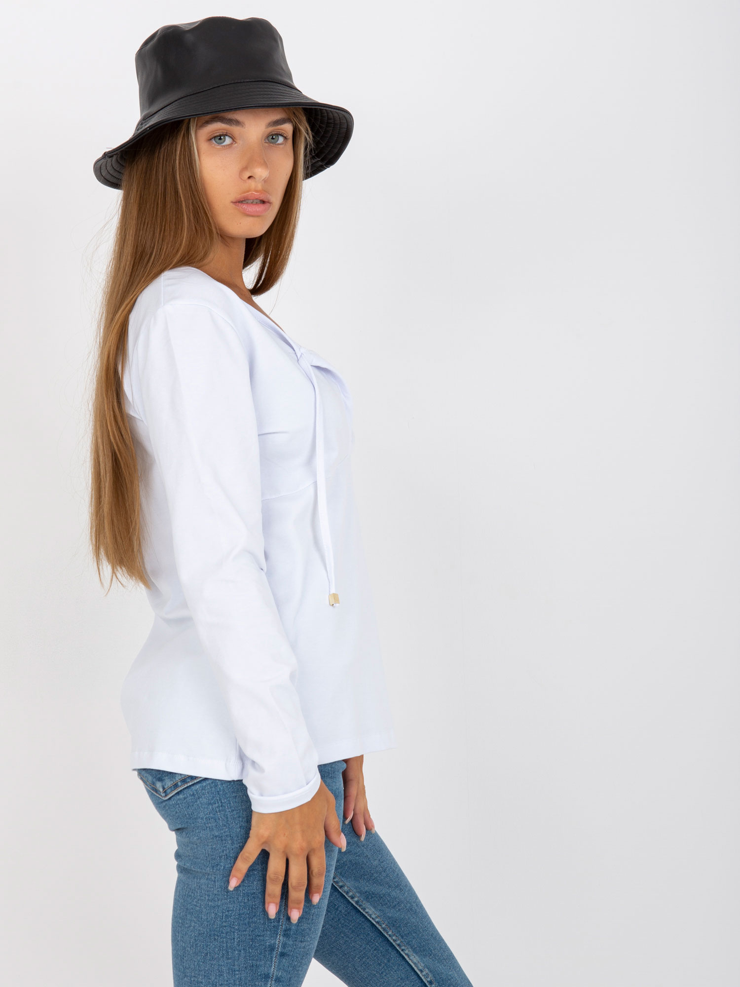 Online wholesale White basic long-sleeve blouse RUE PARIS.