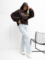 Czekoladowa bluza z wycięciem na plecach RUE PARIS 