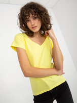 Online wholesaler Bright Yellow Smooth Basic Cotton T-shirt.