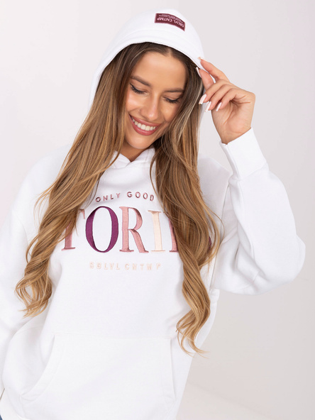 Biała dresowa bluza z napisem SUBLEVEL