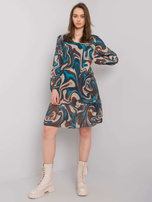 Morska sukienka z falbaną Burano