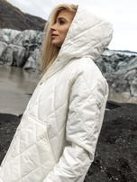 Ecru długa kurtka z pikowaniem Maule RUE PARIS