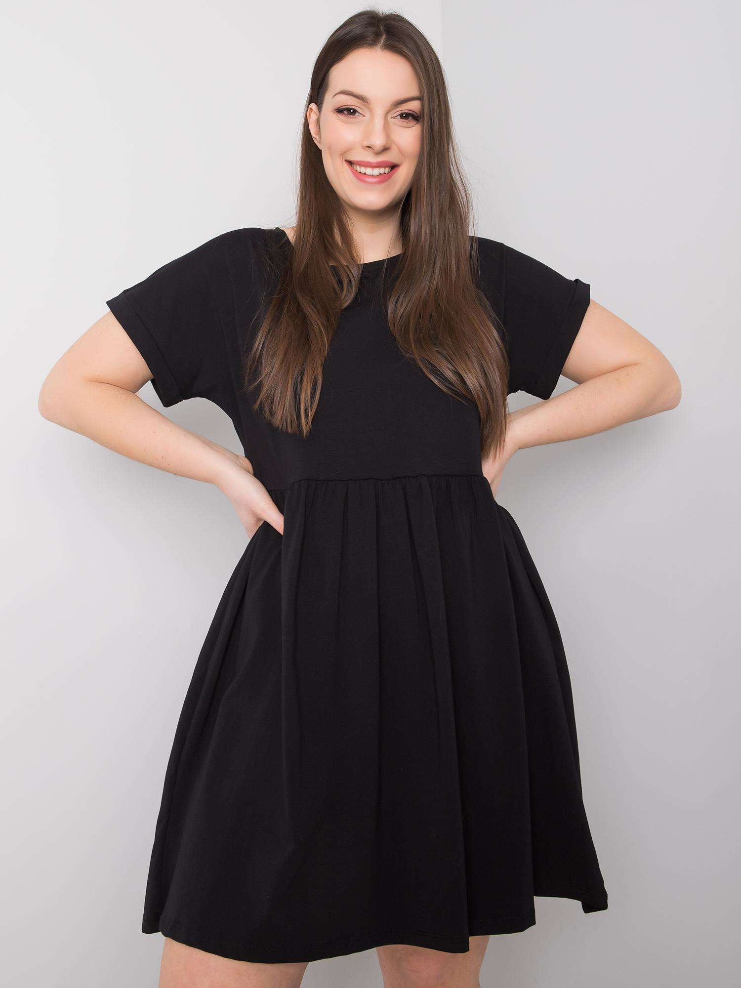 Black Cotton Plus Size Molly Dress