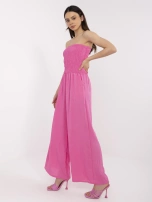 Różowy letni kombinezon z wiskozy 