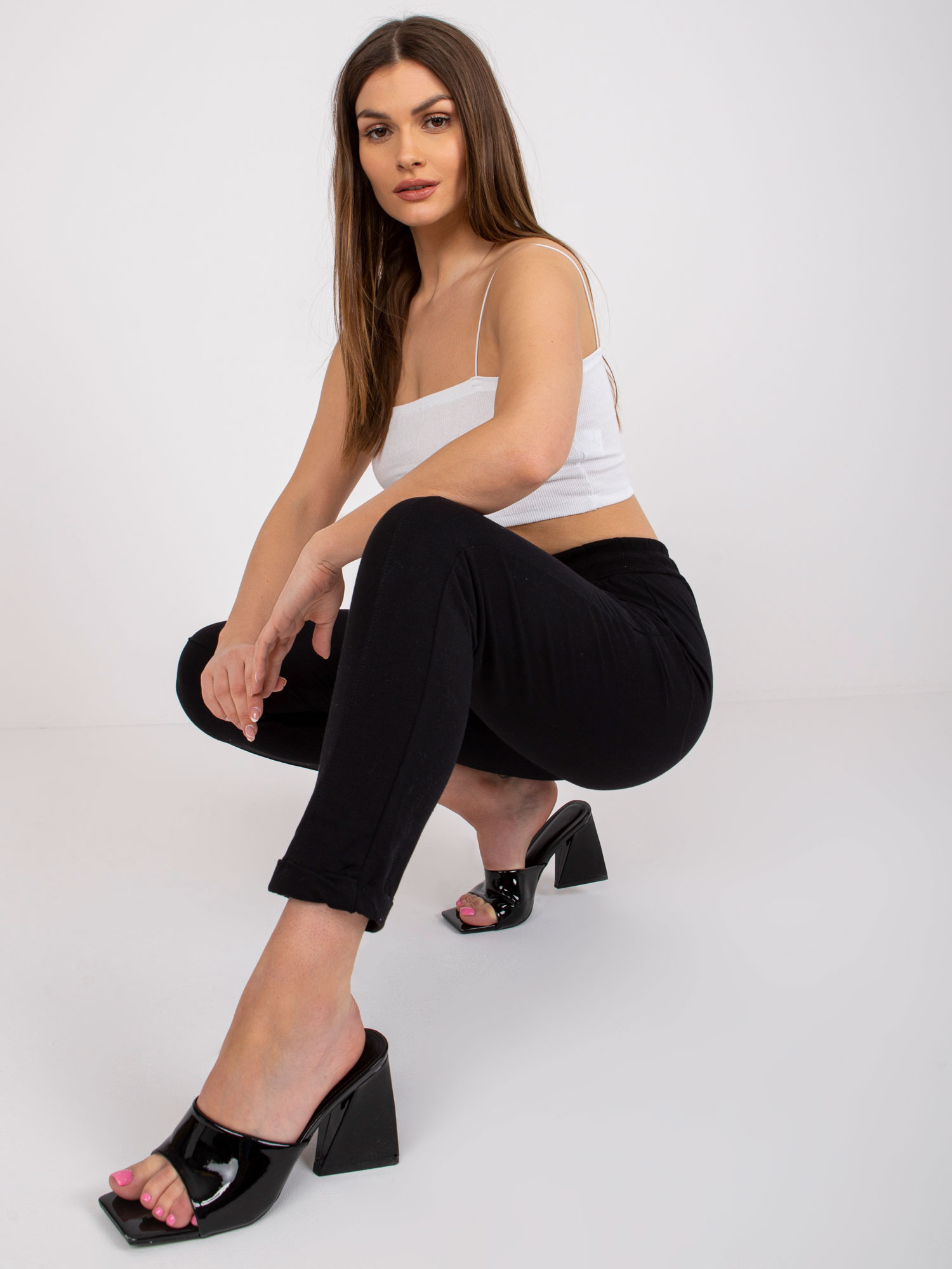 Schwarze Basic-Sweatpants aus Baumwolle Aprilia.