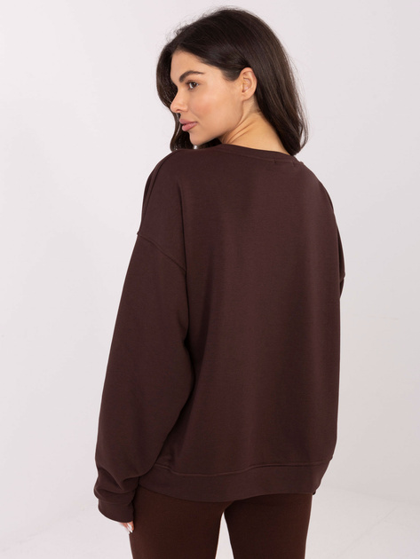 Ciemnobrązowa damska bluza oversize bez kaptura