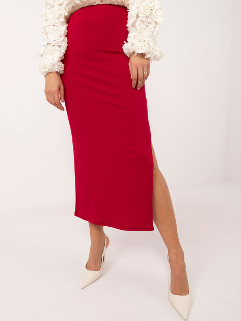 Hurt Czerwona prążkowana spódnica z rozcięciem