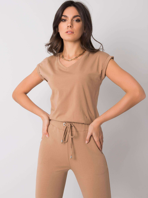 Camelowy t-shirt Elisabetta