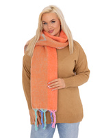 Hurtownia Pomarańczowy zimowy szal damski