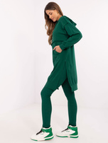 Hurt Ciemnozielony dwuczęściowy komplet w jednolitym kolorze