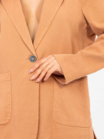 Ceglasta jeansowa marynarka od kompletu RUE PARIS 