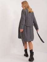 Hurtownia Ciemnoszary kardigan damski z kieszeniami