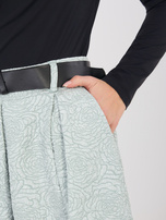 Miętowa midi spódnica z tłoczonej tkaniny RUE PARIS 