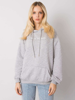 Szara melanżowa bluza z pikowaniem Hanna RUE PARIS 