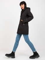 Hurtownia Czarna dwustronna kurtka przejściowa z kapturem