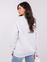 Jasnoszara długa bluza bez kaptura 