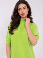 Lime women's sweater with a turtleneck.