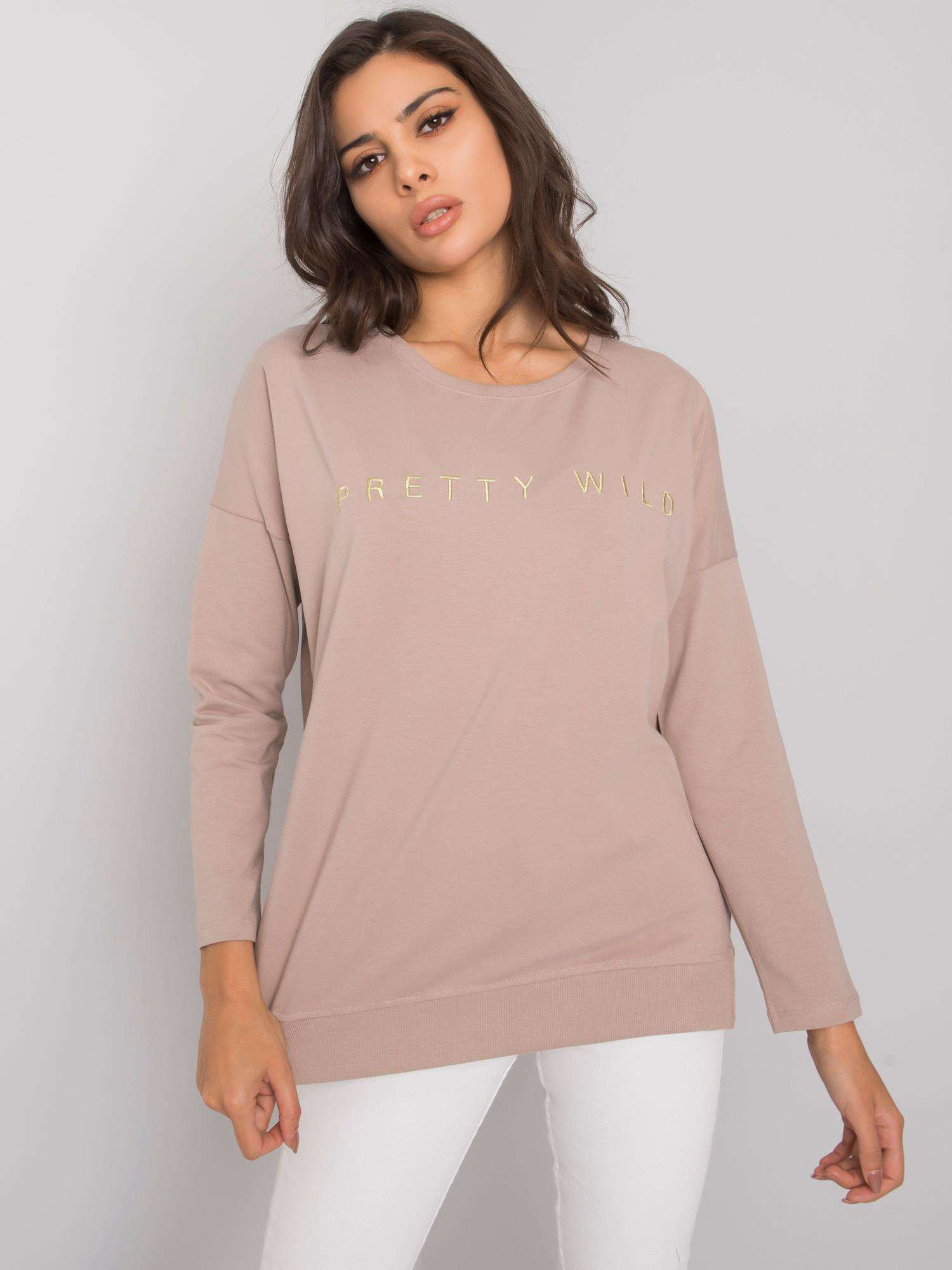 Dunkelbeige Damen Baumwollbluse Dover RUE PARIS.