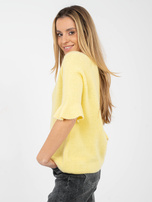 Jasnożółty damski sweter z domieszką alpaki