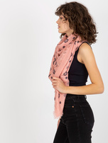 Hurtownia online Brudnoróżowy damski szal z printami