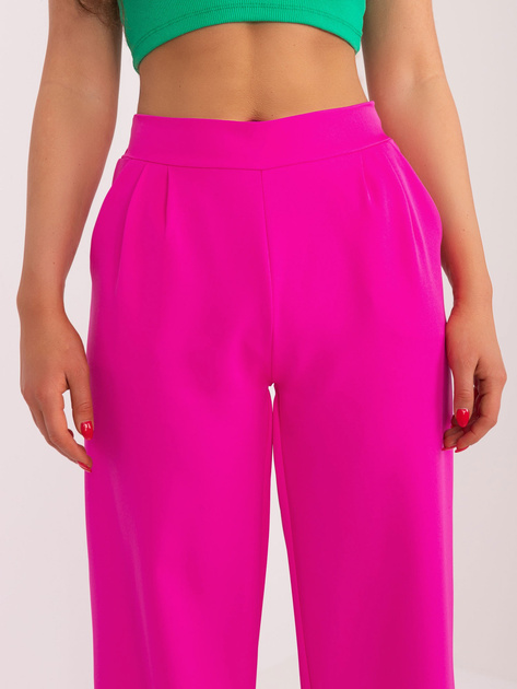 Hurt Fuksjowe gładkie spodnie materiałowe z kieszeniami