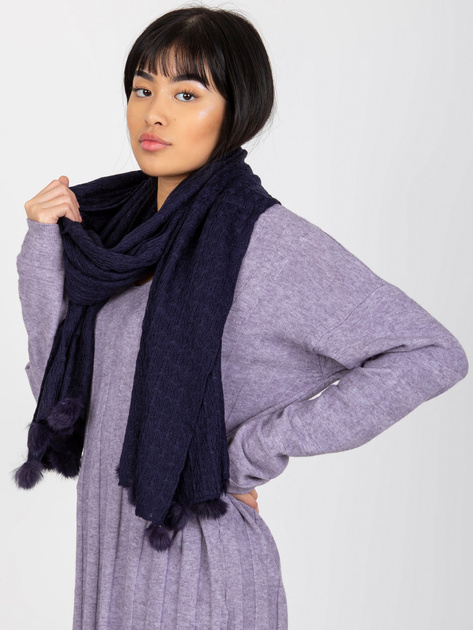 Hurtownia online Granatowy damski szal w ażurowy wzór