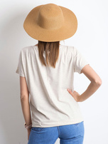 Beżowy melanżowy t-shirt Curiosity