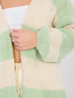 Pastelowy zielony damski kardigan oversize 