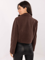 Brązowy krótki płaszcz typu boucle RUE PARIS