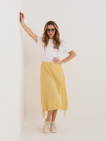 Jasnożółta midi spódnica z sztruksu RUE PARIS 