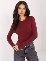 Bordový přiléhavý longsleeve basic z bavlny.